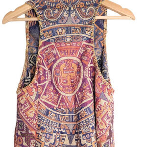 Embroidered vest with fringe, bohemian design, casual style